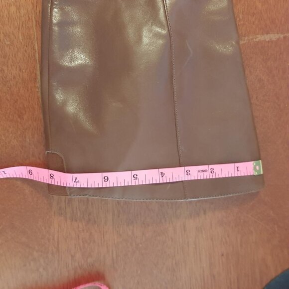 NEW ! Naturalizer Henny Women Leather Wide Calf Knee-High Pump Tan Size 7 - Picture 6 of 7